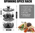 Kylinbigda Countertop, 12 Revolving Spice Rack Organizer Spinning Spice Storage Rack Tower Organizer with Empty Jars