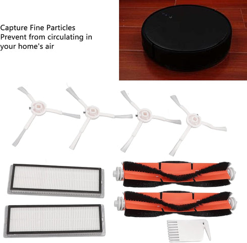 Sweeping Robot Main Brush Kit, Robot Vacuum Mop Main Brush Side Brush Filter Screen Replacement Parts