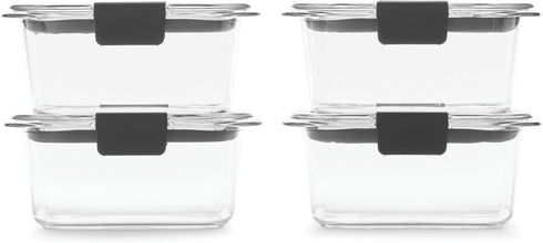 Rubbermaid Brilliance BPA Free Airtight Food Storage Containers with Lids, Set of 4 (4.7 Cup) for Meal Prep
