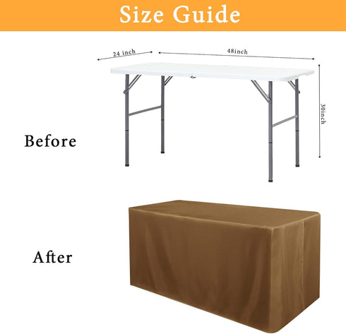 2 Pack 4ft Shows?48L 24W 30H Inches, Obstal Tablecloths for Rectangle Tables - Water Resistant Washable Fabric