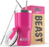 Beast 30 oz Tumbler, Stainless Steel Vacuum Insulated Coffee Ice Cup, Double Wall Travel Flask (Cupcake Pink)