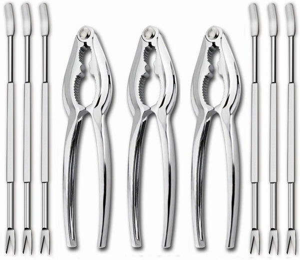 Seafood Crackers Tools, Crab Nut Lobster Crackers Opener, Kitchen Kits Pack of 9