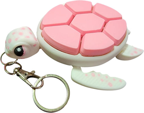 Sea Turtle Fidget Clicker Bag Charm, Sensory Figure Keychain, Articulating Head, Flippers