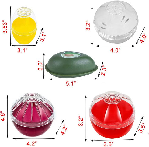 Onion Garlic Lemon Avocado Saver Storage Keeper - BPA Free Tomato Vegetable Shaped Food Saver/Storage Containers,