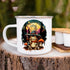 Wizard Frog Enamel Camp Mug, Celestial Nature Outdoor Camping Coffee Cup, Mystical Moon Stars, 12oz Goblinecore Gifts