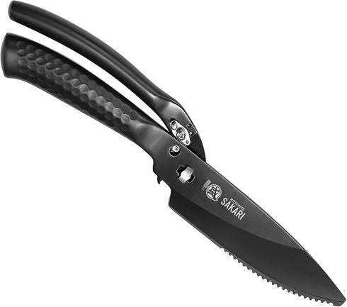 MITSUMOTO SAKARI Japanese Kitchen Scissors Heavy Duty, Titanium Plating Alloy Steel Poultry