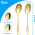 6 Pieces Serving Spoons Set, 8.7 Inch Stainless Steel Buffet Banquet Spoons, Gold Cutlery Set