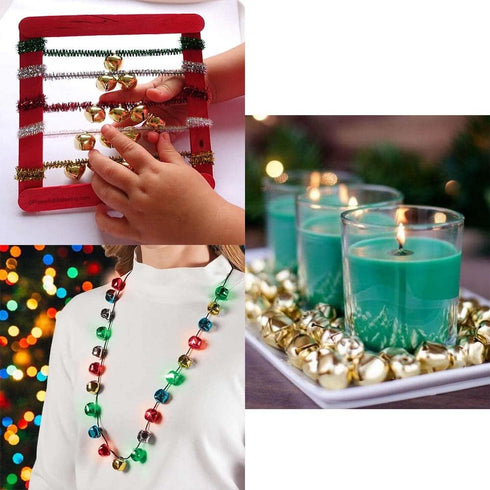 300PCS Jingle Bells with Storage Box, Mini Craft Bells for Wreath, Christmas, Holiday Decorations & Jewelry Making, 10