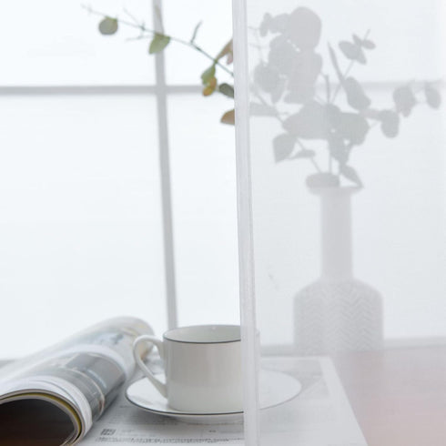 SpaceDresser Basic Rod Pocket Sheer Voile Window Curtain Panels, White, 1 Pair, 52 Width 90 Inch Long