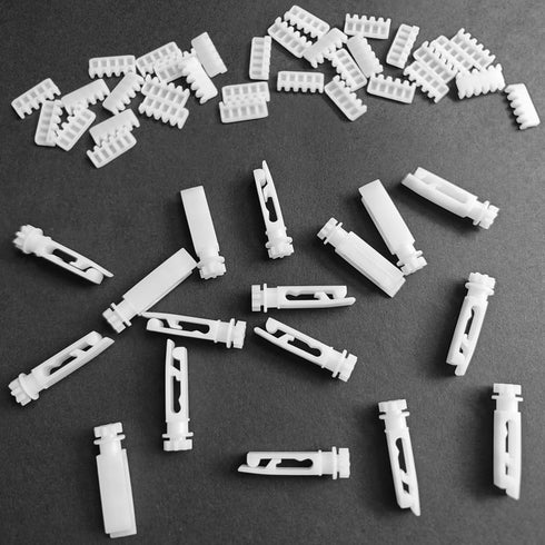 Vertical Blinds Replacement Stem and Gear, White Vertical Blind Stems, Vertical Blinds Repair Kit Used for Headrail, Carrier Stem Vertical Blinds Curtain Accessories(12 Sets)