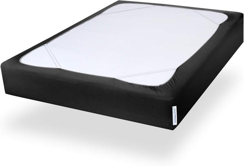 Twin Size Box Spring Cover, Smooth Elastic Fabric Wrap Around, Dustproof, Washable, Black