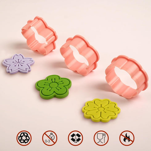 8 Pack 3D 8 Flower Cookie Cutters, Cookie Cutter with Plunger Stamp, Styles Spring Flowers Cookie Stamps for Home