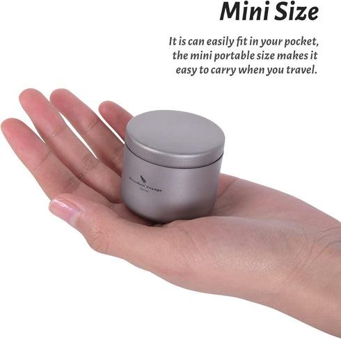 Boundless Voyage Titanium Small Tin Can Box Canister, Food Storage Container for Tea, Coffee, Herb, Candy, Chocolate,