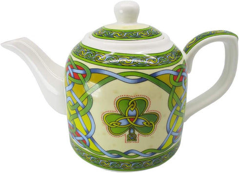 Royal Tara Shamrock Porcelain Teapot - Irish Tea Pot Celtic Knot Tea with Removable
