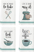 Artoid Mode Coffee Kitchen Ware Quote Funny Kitchen Towels, 18 x 26 Inch Ultra Absorbent Drying Cloth Set of 4