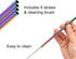 HIC Kitchen Reusable Rainbow Drinking Straws, 18/8 Stainless Steel, Set of 4 with Cleaning Brush