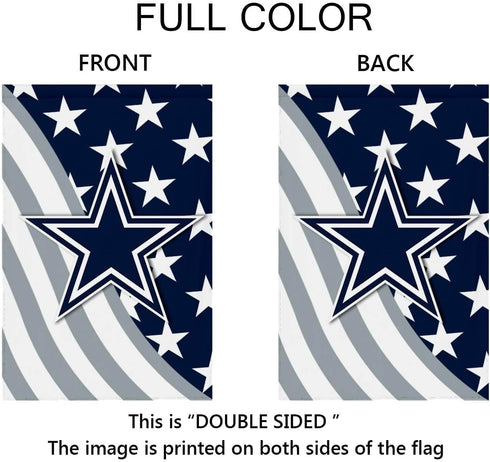 Welcome Decorations Garden Flag, Double Sided Football Sport Fans House Flag 12 X 18 Inch (Blue Stripe)