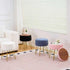 Wimarsbon Storage Ottoman,Teddy Velvet Vanity Stool,Soft Padded Seat,Round Footrest with Removable Cover and Adjustable