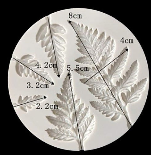 2 Piece Leaf Fondant Silicone Mold, Fern Mold 3D Mini Maple Shaped Leaves for Cake Decoration and Cupcake Design