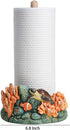 Bicuzat Countertop, Sea Animal and Coral Pattern Paper Towel Holder Stand, Resin Turtle Dolphin Crafts Display