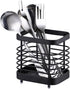 Stainless Steel Kitchen Utensil Holder, Countertop Drying Caddy, Rust-Proof Cutlery Drainer for Kitchen Utensils