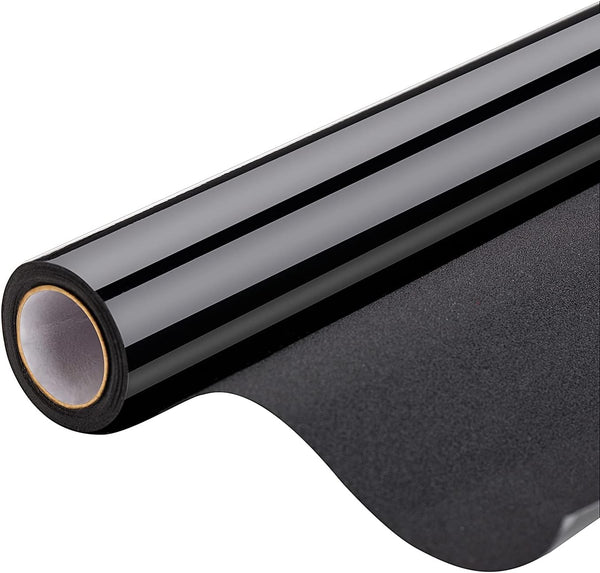 Blackout Window Film, Static Cling Window Tint 100% Light Blocking for Home Privacy, Room Darkening (Matte Black,