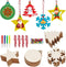 OurWarm 40PCS Wooden Christmas Ornaments - Unfinished Wood Slices for DIY Crafts and Hanging Decorations