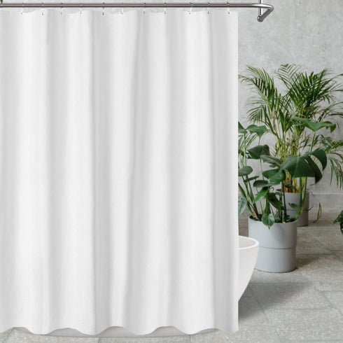 2-Pack Fabric Shower Curtain Liners - Lightweight White Cloth with Magnets, Washable & Water Repellent, 71" W x 72" L