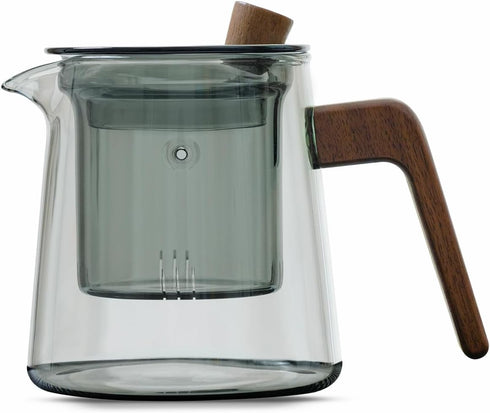 Glass Teapot with Removable Glass Infuser, 17oz/500ml Teapot Kettle for Blooming and Loose Leaf Tea Maker