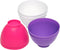 6 Pcs Silicone Mixing Bowls, 0.49 QT Reusable Bowls for Melting Chocolate, Sauce, White, Pink, Purple