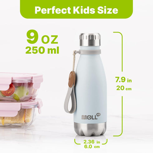 Bottle-9 oz Kids Water Stainless Steel Vacuum Insulated Small Water Bottle for Kids,Cola Shape Sports Water Flask Leak