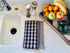 fillURbasket Black Farmhouse Kitchen Towels - Set of 3 Striped Buffalo Checked Plaid Dish Towels for Decor