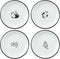 Cute Cartoon Gentleman and Dot Cat Ceramic Seasoning Dishes, Set of 4 Sauce Dish for Kitchen (5 Inch)