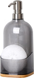 Clasin Home Kitchen Soap Dispenser with Sponge Holder, Refillable Acrylic Dish Soap