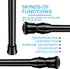 AIZESI Short Tension Curtain Rods, 2 Pcs, Black, 17" to 28" Spring Tension