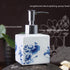 Lotion Soap Dispenser, Ceramic Lotion Soap Dispenser with Pump for Bathroom and Kitchen, Vintage Blue