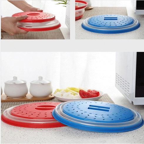 Collapsible Microwave Splatter Cover for Food, 10.5 Inch, Dishwasher-safe with Steam Vent, BPA-Free Silicone & Plastic