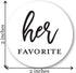 2" Round His Favorite Her Favorite Wedding Favor Stickers, 80 cnt (40 of Each) (Black on White)