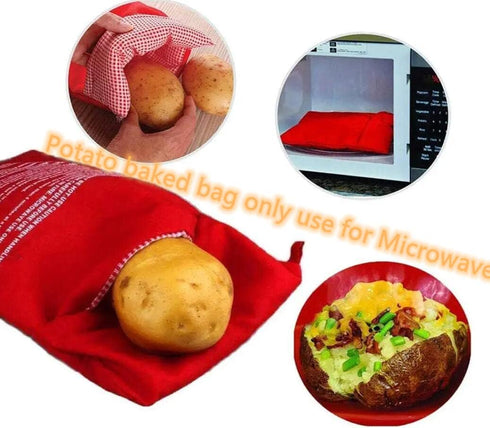 i Kito Set,Baked 4pongs Potato Baking Rods and Microwave Potato Cooker Bag Perfect Potatoes Quickly with Reusable Spud