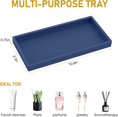 EG-SIPRO Bathroom Counter Tray - High-Grade Thickened Silicone Vanity Tray for Soap Dispenser on Bathroom Countertop
