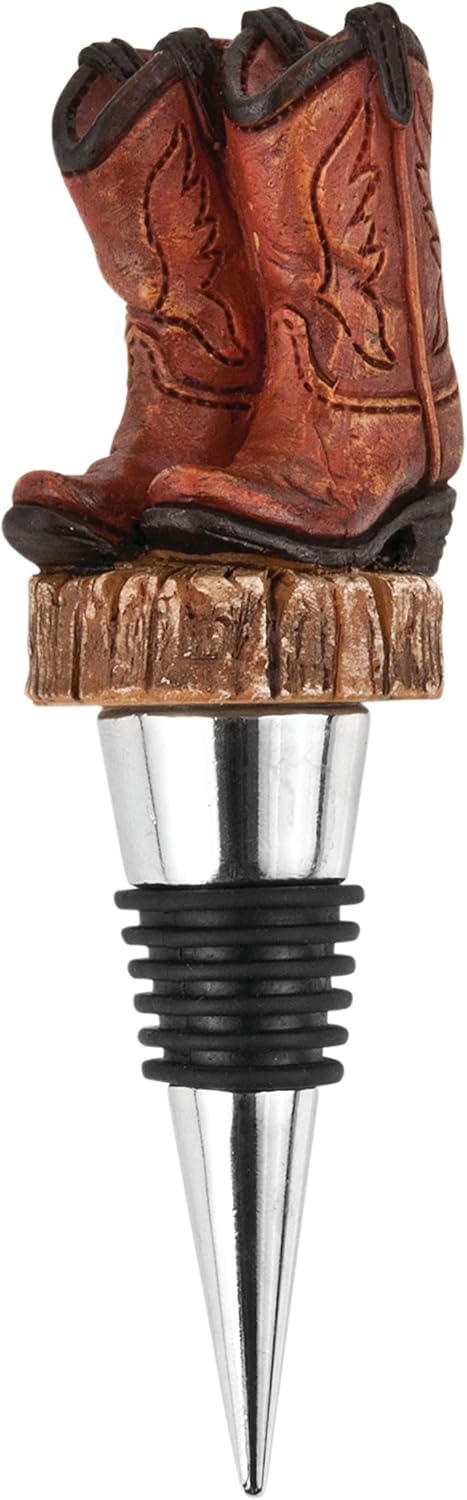 Foster & Rye Cowboy Boot Bottle Stopper, Rustic Topper for Whiskey, Bourbon, Wine, Great Gift for Men & Women, Set of 1