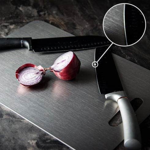2025 100% 1 Pack (12"L 9"W) Titanium Cutting Board - New Upgrade Pure Titanium Cutting Boards For Kitchen, Double-sided