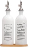 HOMCDALY 16oz Olive Oil Dispenser Bottles for Kitchen, White Oil and Vinegar