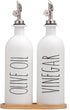 HOMCDALY 16oz Olive Oil Dispenser Bottles for Kitchen, White Oil and Vinegar