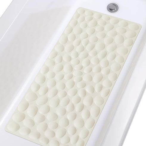 OTHWAY Non-Slip Soft Rubber Bathtub Mat with Strong Suction Cups, Beige