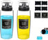 Suaetiai 2 Pack Glass Mouthwash Dispenser, Leakproof Mouth Wash Container Bottle with Cup