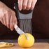 Onion Cut Tomato Slicer, Handy Kitchen Slicing Tool with 10 Even Prongs for Onion Lemon Potato Tomato Slices (Black)