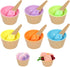Hbaushun 6 Pack Plastic Ice Cream Bowls with Spoons,Reusable Plastic ice Cream Cups,Cartoon