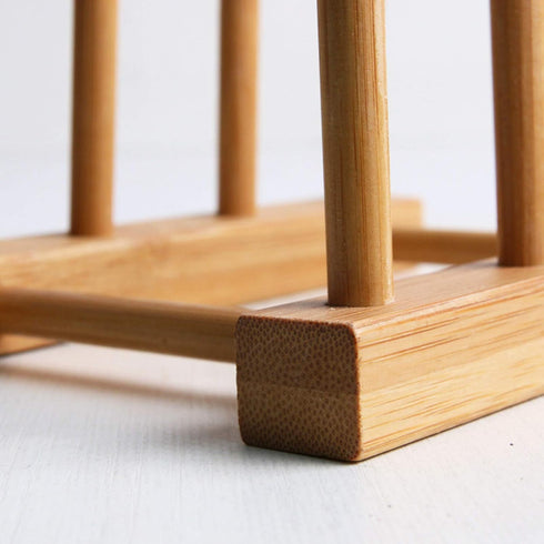 Kunovo Bamboo Dish Rack, Pot Lid/Plate/Cutting Board Organizer for Kitchen Cabinets (4G)