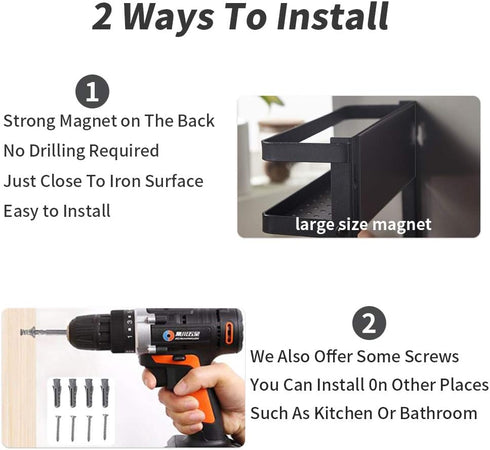 Magnetic Paper Towel Holder for Refrigerator, Magnetic Spice Rack,Magnetic Shelf for Stove,Wall Mount Towel Rack